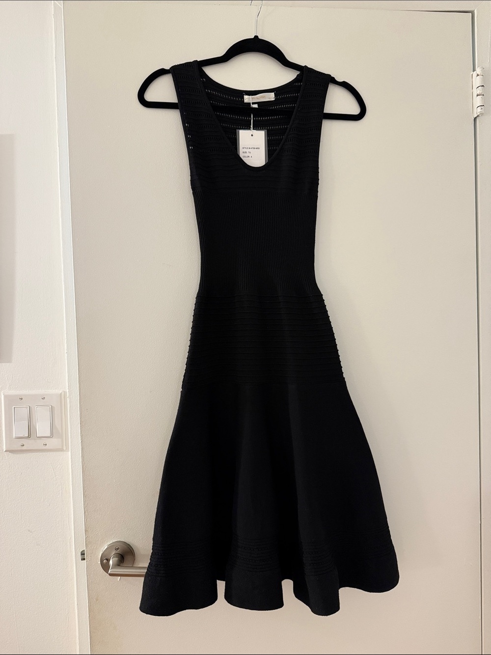 Sleeveless Black Midi Fit-and-Flare Dress